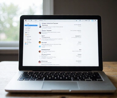 Laptop screen showing an email inbox